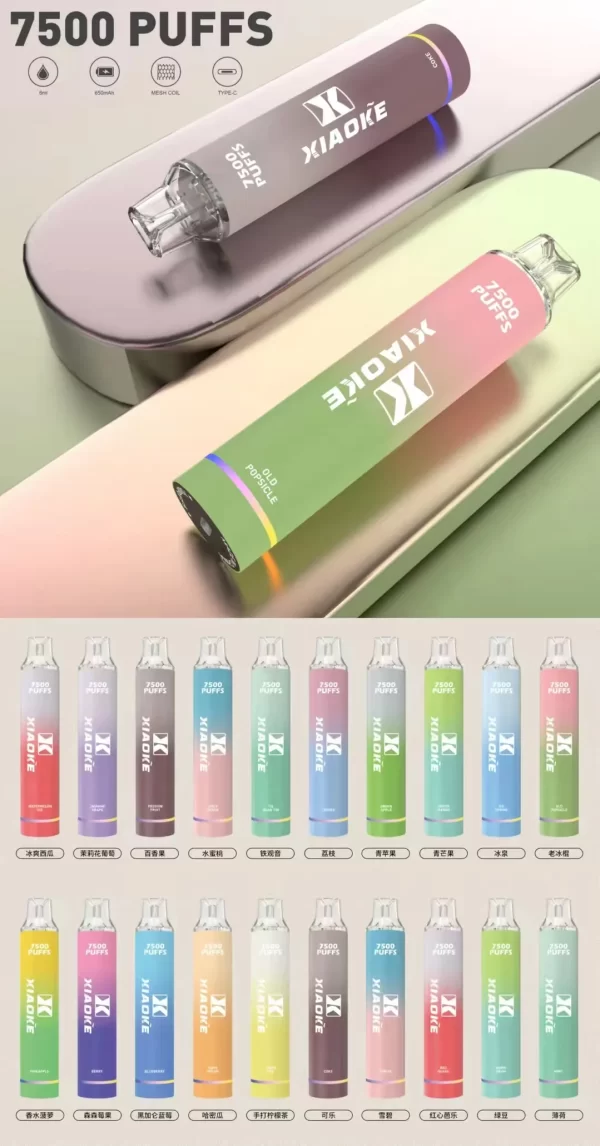 【XIAOKE 梟客】7500口拋棄式電子煙｜可充電設計・高效續航